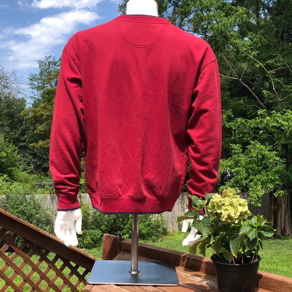 Vintage M&C Sport Mens L Sweatshirt Top Notch Fisherman Red Blue Embroidered - Picture 7 of 10